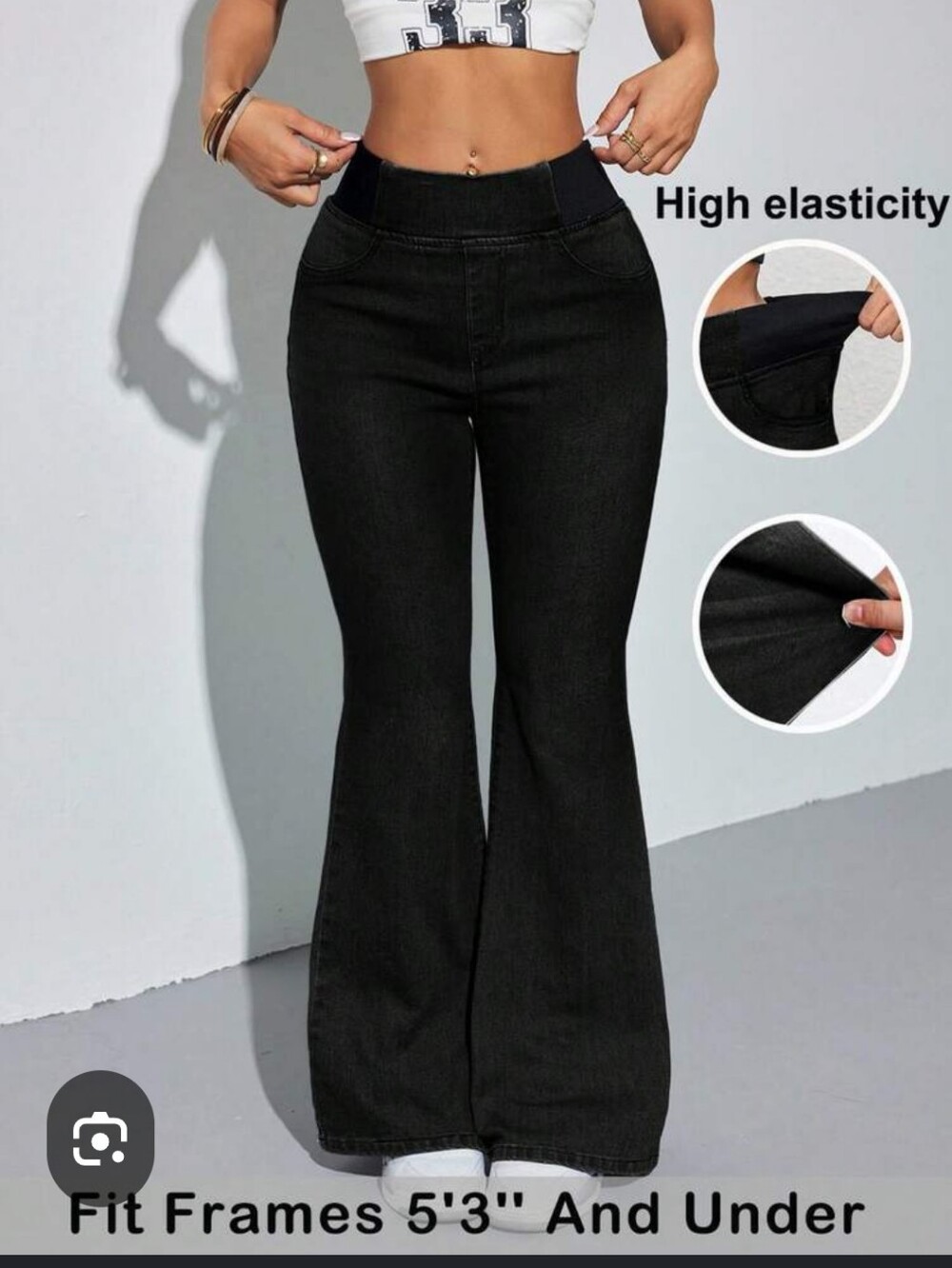 Judy Blue Black High-Elastic Flare Jeans
